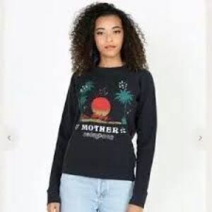 MOTHER “Mother Morocco” Embellished Graphic Sweatshirt – Size S – Black